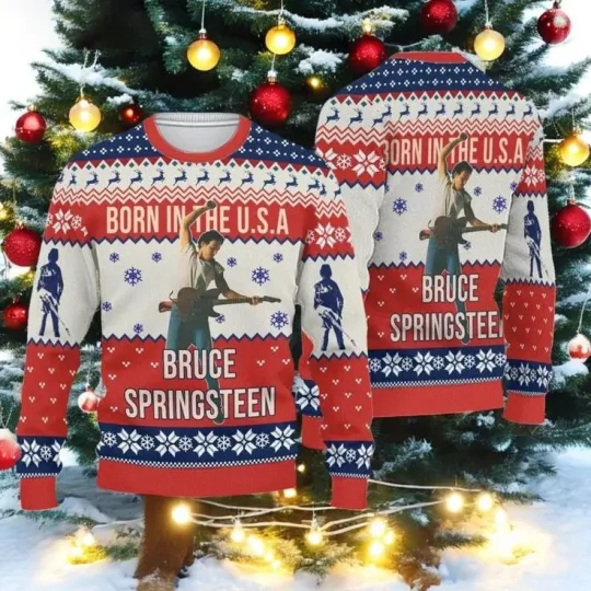 Bruce Springsteen Christmas Ugly Sweater 3D shirt