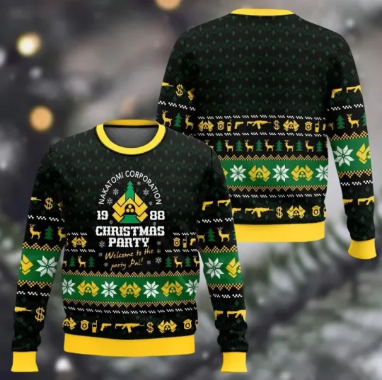 Discover 1988 Christmas Party Die Hard Ugly Christmas Sweater, Nakatomi Plaza Xmas