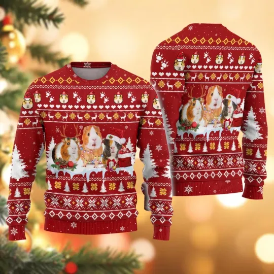 Discover Cute Guinea Pigs Ugly Christmas Sweater Holiday Xmas Party Jumper Gift