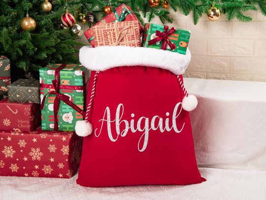 Discover Personalized Santa Sack,2025 Christmas Gift Bag,Family Christmas Sack With Name,Velvet Holiday Gift Bags,2025 Christmas Gifts For Kids