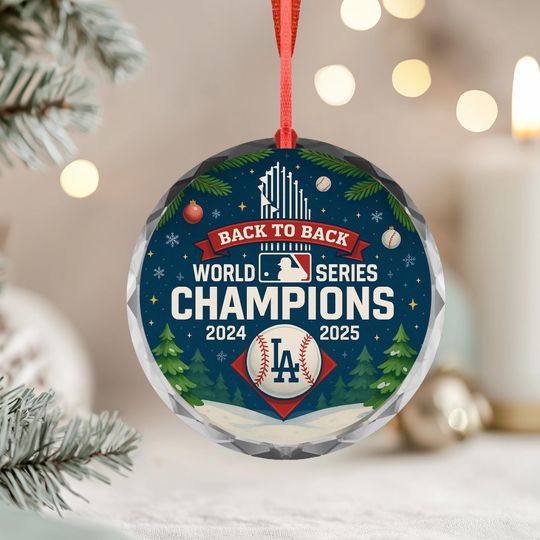 Discover Back-to-Back Baseball Champions Ornament  2024 & 2025  Los Angeles Pride Edition
