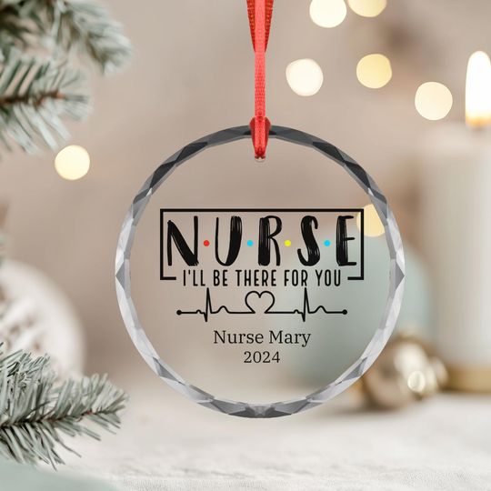 Discover Personalized Nurse Ornament: Friends TV Show Theme, Stethoscope Heart