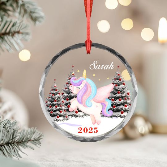 Discover Personalized Unicorn Christmas Ornament - Baby's First Christmas Keepsake