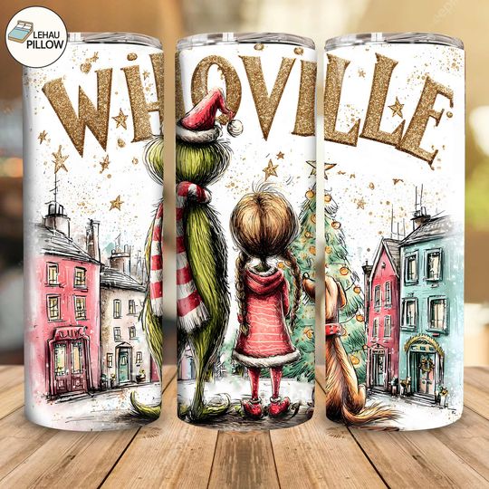 Discover Retro Christmas Green Guy 20oz Tumbler Wrap  , Christmas Character 20oz Tumbler  , Whoville 20oz Tumbler