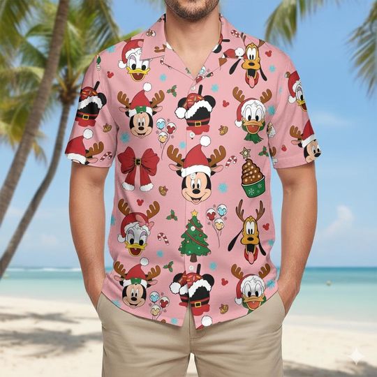 Discover Coquette Disney Mickey and Friends Christmas Hawaiian Shirt for Men and Women