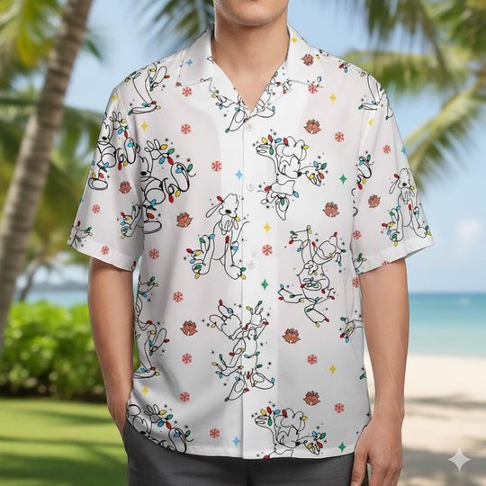 Discover Mickey Christmas Lights Hawaiian Shirt, Disney Mickey & Friends Christmas Button Shirt, Disney Family Trip Hawaiian Shirt