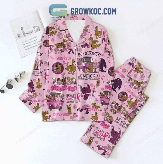 Scooby Doo Breast Cancer Awareness Pajamas  Pink Ribbon Support  Cozy Holiday PJs
