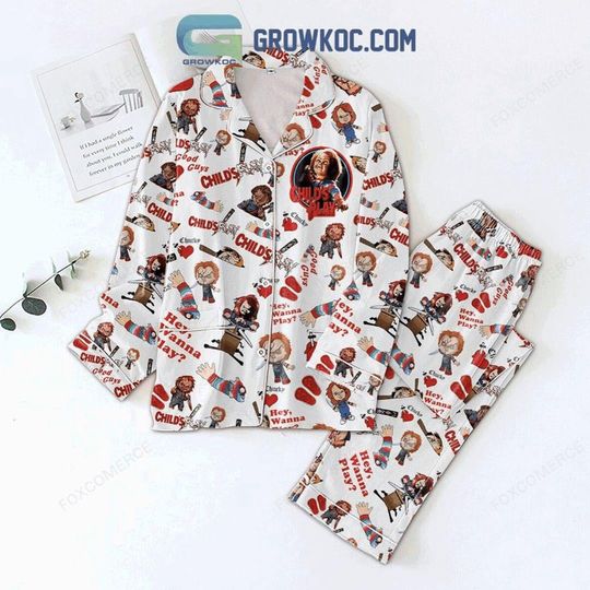 Chucky Childs Play Pajamas Set  Hey Wanna Play Horror Christmas PJs  Halloween / Holiday Sleepwear