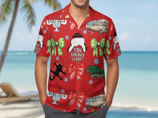 Discover Griswold Family Christmas Hawaiian Shirt, Funny Holiday Vacation Aloha Shirt, Retro Christmas Party Shirt, Christmas Movie Hawaiian Shirt