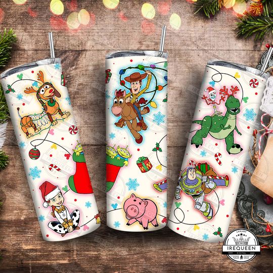 Discover Cartoon Christmas Tumbler Wrap, 20oz Skinny Tumbler, Christmas Tumbler, Merry Christmas Tumbler Design Png, Cartoon christmas, Digital File