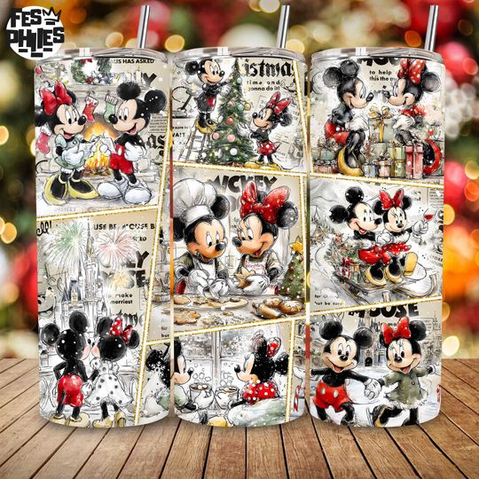 Discover Funny Christmas Cartoon Holiday Tumbler Design PNG, Retro Magical Mouse Christmas Wrap, Trendy 20oz Skinny Xmas Tumbler PNG, Digital File