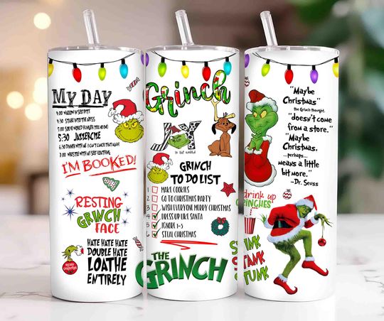Discover Christmas 20oz Tumbler Wrap Png, Christmas 20 Oz Skinny Tumbler Sublimation, Santa Hat Png, Retro Holiday, Xmas Holiday Png,Christmas Movies