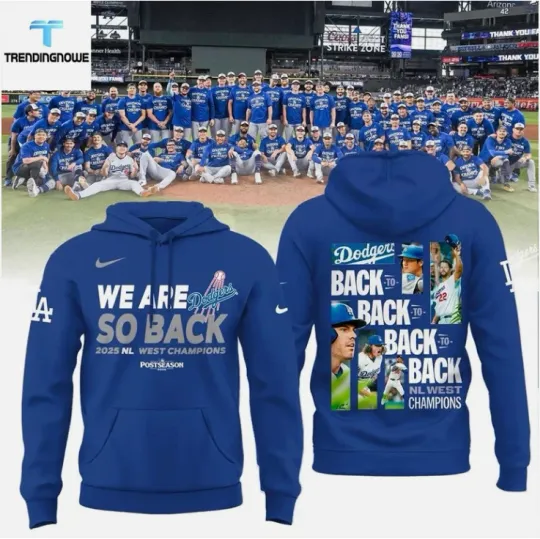Discover Dodgers 2025 West We Are So Back Hoodie 3D Gift For Christmas
