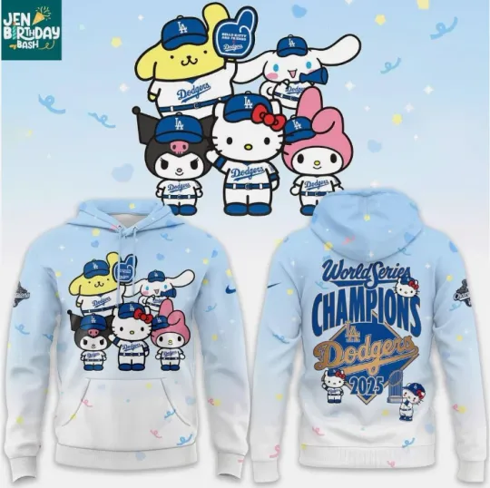 Discover Hello 1Kitty Dodgers Champions 3D Hoodie Gift For Christmas