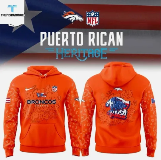 Discover Denver Bronco Puerto Rican Heritage 2025 3D Hoodie Gift For Christmas
