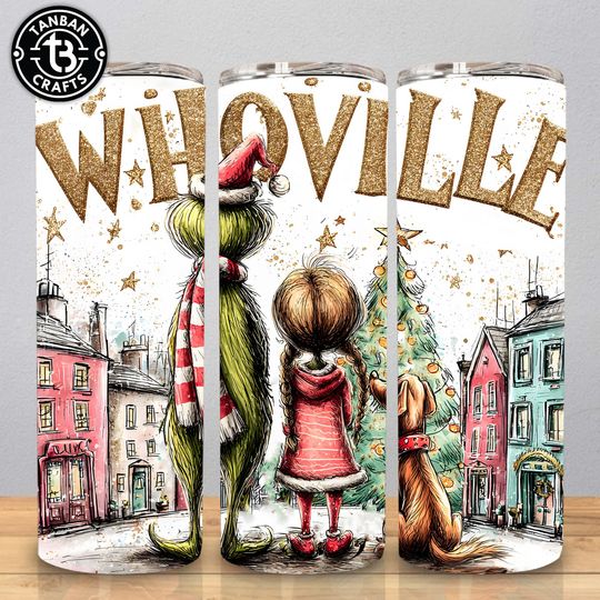 Discover Retro Christmas Green Guy 20oz Tumbler Wrap Png, Whoville Movie 20oz Tumbler Png, Christmas Character 20oz Tumbler Digital Design Png