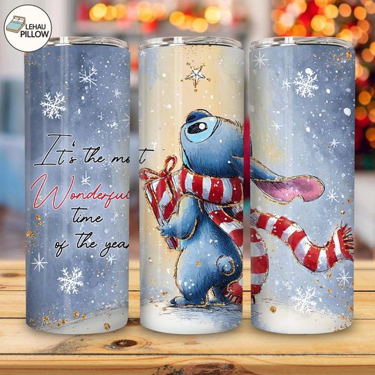 Discover Funny Christmas Tumbler Wrap  , Christmas Blue Alien Tumbler  , Cartoon Character Christmas 20oz Skinny Tumbler Wrap