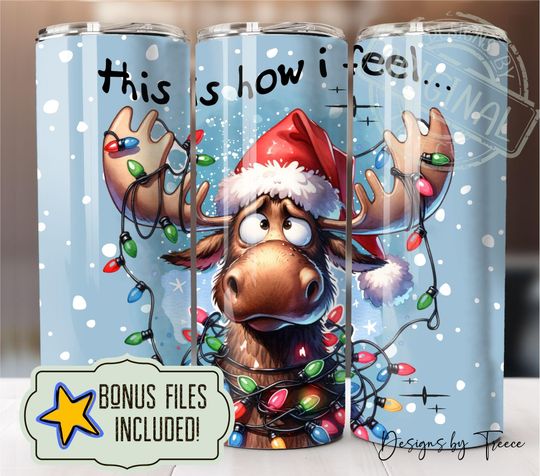 Discover Funny Christmas Moose Tumbler  Design: 20oz Skinny Tumbler