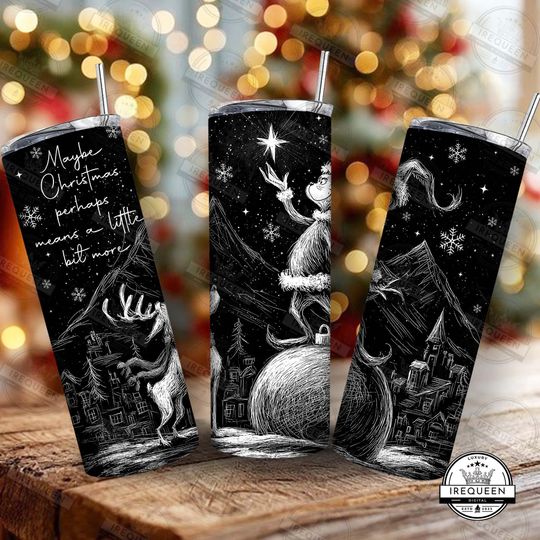 Discover Christmas Green Guy 20oz Tumbler Wrap  , Vintage Christmas Movie Friends Design, Merry Christmas Printable Straight Tumbler