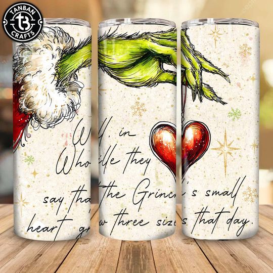 Discover Christmas Green Guy 20oz Tumbler Wrap  , Christmas Movies Friends 20oz Tumbler  , 90's Movie Christmas Character 20oz Tumbler Design