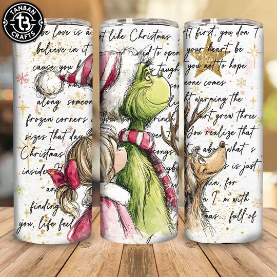 Discover Christmas Green Guy 20oz Tumbler Wrap  , Christmas Movies Friends 20oz Tumbler  , 90's Movie Christmas Character 20oz Tumbler Design