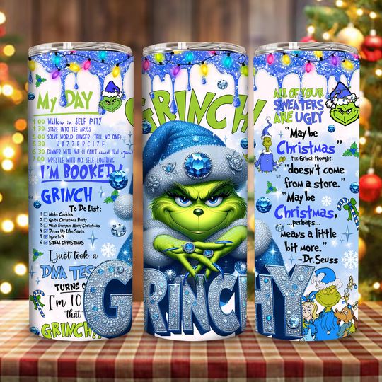 Discover Funny Christmas Thief Eww People Tumbler Wrap  , Green Character Christmas 20 oz Skinny Tumbler Wrap  , Christmas Character Tumbler