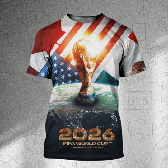 Discover 2026 World Football Cup T Shirt Trophy Graphic Tee, USA Canada Mexico Host Countries, Soccer Fan Gift Shirt, Unisex Match Day Top 2026
