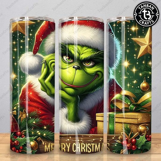 Discover Mean Guy Christmas 20 oz Skinny Tumbler Wrap  , Green Guy 20oz Tumbler  Sublimation Design, Christmas Mean Guy Tumbler Wrap