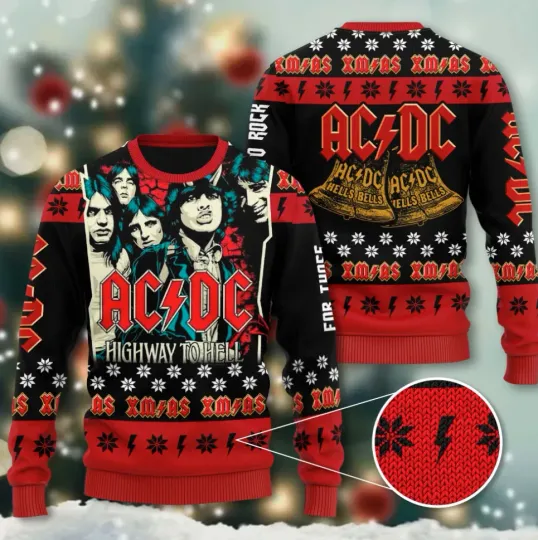 Rock Band Highway To Hell Ugly Sweater