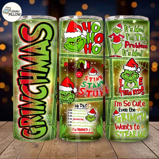 Discover Christmas Green Guy 20oz Tumbler Wrap  , Christmas Movie 20oz Tumbler  , Christmas Character 20oz Tumble