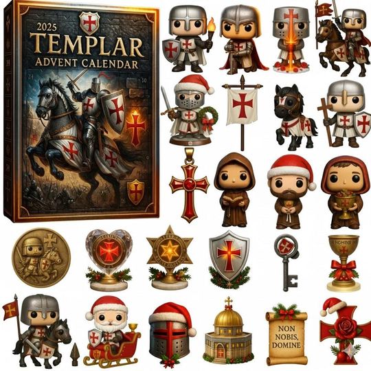 Discover Knights Templar 2025 Advent Calendar, Knights Templar Advent Calendar, Christmas Advent Calendar, Christmas Countdown Gift.