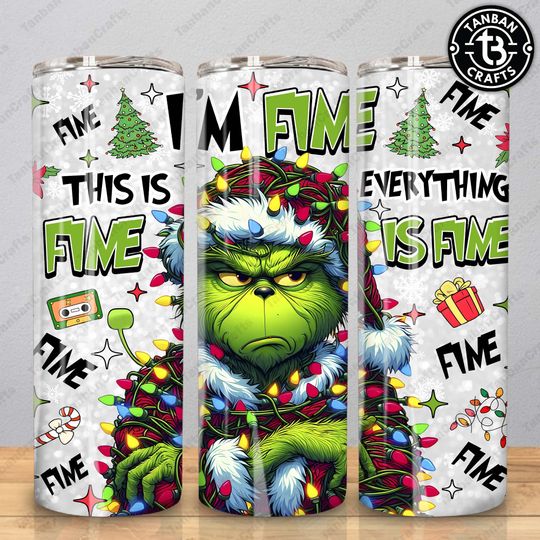 Discover Funny Christmas Thief Tumbler Wrap  , Green Character Christmas 20 oz Skinny Tumbler Wrap  , Christmas Character Tumbler