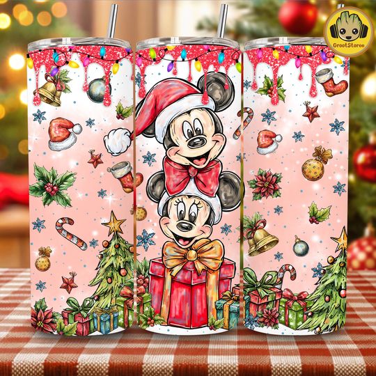 Discover Magical Mouse Christmas Tumbler Wrap  , Funny Christmas Cartoon Holiday Design, 20oz Skinny Tumbler  , Xmas Holiday