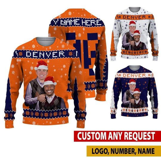Discover Personalized Bo Nix Courtland Sutton Ugly Sweater, Denver Bros Funny Christmas Hoodie, Football Christmas Gifts Shirt