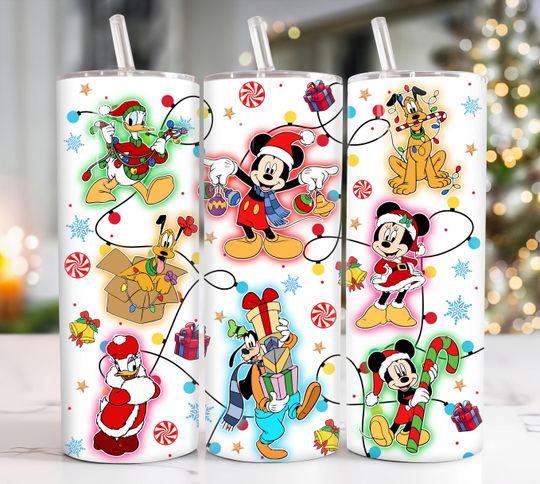 Discover Christmas Mouse 20oz Tumbler Png, Christmas Mouse and Friends Tumbler 20oz Png, Merry Christmas 20 oz Tumbler Wrap, Christmas Cartoon 20oz