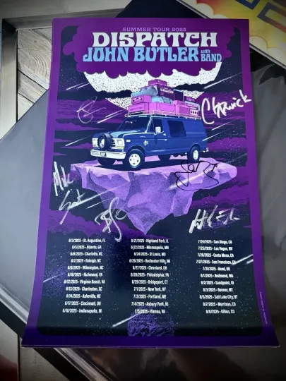 Discover Dispatch Autographed Poster - Full Band 2025