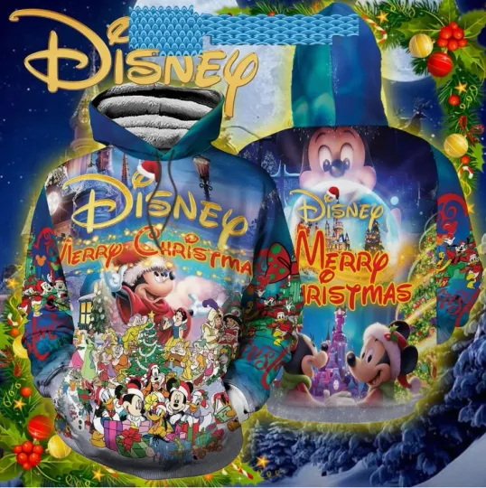 Discover Disney Merry Christmas Mickey Mouse Hoodie 3D