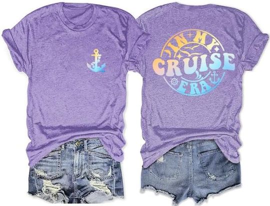 Discover Women’s Cruise T-Shirt Hawaii Beach Coconut Tree Ship Graphic Tee