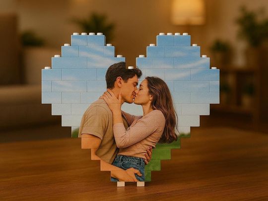 Discover Custom Photo Building Blocks For Couples | Gifts For Boyfriend | Anniversary Gift | Couple Gifts | Gift For Him | Personalized Gift