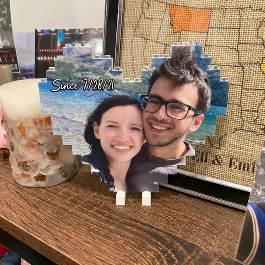Discover Custom Photo Building Blocks For Couples | Gifts For Boyfriend | Anniversary Gift | Couple Gifts | Gift For Him | Personalized Gift