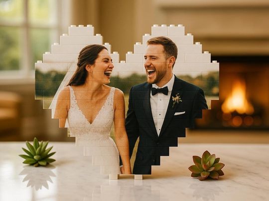 Custom Puzzle Photo Building Blocks | Wedding Gift | Engagement Gifts | Anniversary Gift | Couple Gifts | Valentines Day Gifts