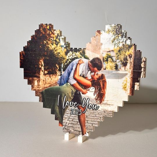 Personalized Photo Building Blocks Puzzle | Wedding Gift | Engagement Gifts | Anniversary Gift | Couple Gifts | Valentines Day Gifts