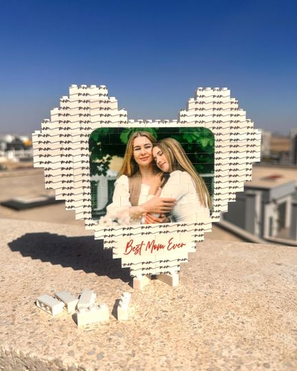 Discover Custom Photo Building Blocks Puzzle For Mother: Heartfelt Gift for Mom, Personalized Photo Printed Interlocking Blocks