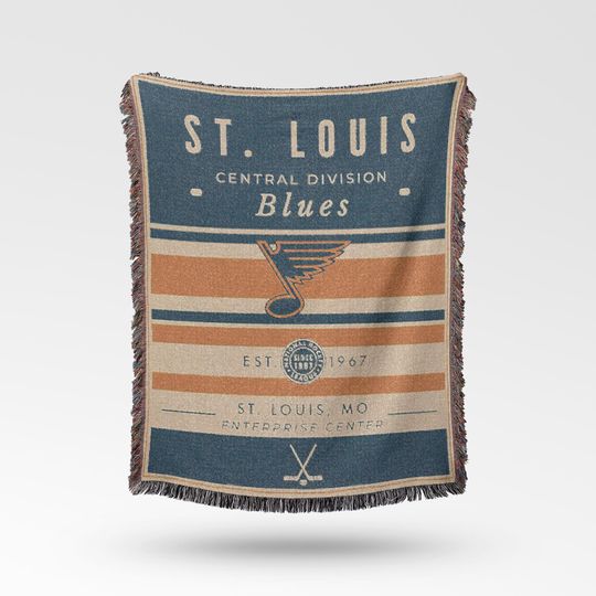 Vintage St Louis Blues Woven Blanket / Retro Hockey / NHL Team Decor / Classic Hockey Fan Gift