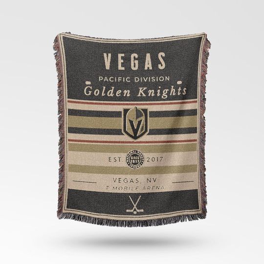 Discover Vintage Vegas Golden Knights Woven Blanket / Retro Hockey / NHL Team Decor / Classic Hockey Fan Gift