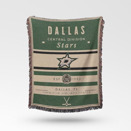 Discover Vintage Dallas Stars Woven Blanket / Retro Hockey / NHL Team Decor / Classic Hockey Fan Gift