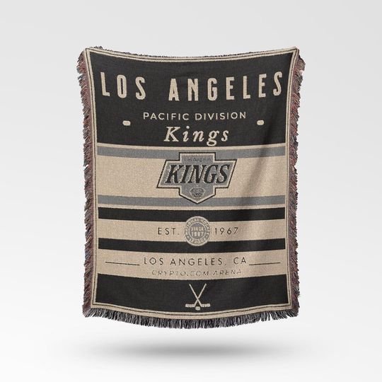 Discover Vintage LA Kings Woven Blanket / Retro Hockey / NHL Team Decor / Classic Hockey Fan Gift