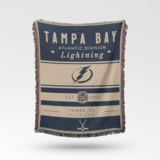 Discover Vintage Tampa Bay Lightning Woven Blanket / Retro Hockey / NHL Team Decor / Classic Hockey Fan Gift