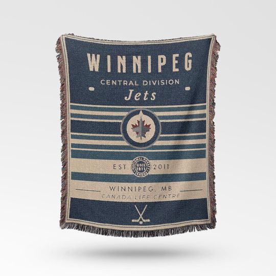 Discover Vintage Winnipeg Jets Woven Blanket / Retro Hockey / NHL Team Decor / Classic Hockey Fan Gift