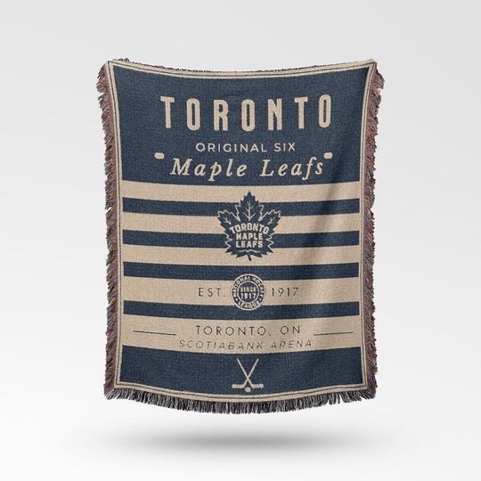 Discover Vintage Toronto Maple Leafs Woven Blanket / Retro Hockey / Original Six NHL Decor / Classic Hockey Fan Gift